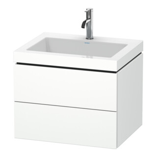 Duravit Meuble sous-lavabo c-bonded L-Cube 60 x 48 cm, 1 HL, blanc mat, 2 tiroirs, suspendu