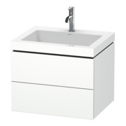 Duravit Meuble sous-lavabo c-bonded L-Cube 60 x 48 cm, 1 HL, blanc mat, 2 tiroirs, suspendu