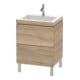 Duravit Meuble sous-lavabo c-bonded L-Cube 60 x 48 cm, 1 HL, blanc œuf, 2 tiroirs, vertical-1
