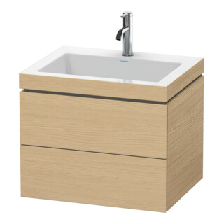 Duravit Meuble sous-lavabo c-bonded L-Cube 60 x 48 cm, 1 HL, chêne naturel, 2 tiroirs