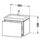Duravit Meuble sous-lavabo c-bonded L-Cube 60 x 48 cm, 1 HL, E d geb., 1 tiroir, suspendu-5