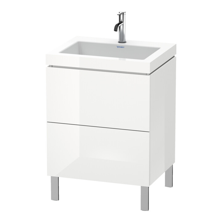 Duravit Meuble sous-lavabo c-bonded L-Cube 60 x 48 cm, 1 HL, E s, 2 tiroirs, sur pied