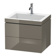 Duravit Meuble sous lavabo c-bonded L-Cube 60 x 48 cm, 1 HL, f G hgl, 2 tiroirs, suspendu