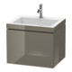 Duravit Meuble sous lavabo c-bonded L-Cube 60 x 48 cm, 1 HL, gris brillant, 1 tiroir, suspendu-1