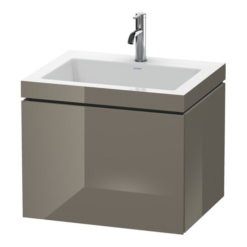 Duravit Meuble sous lavabo c-bonded L-Cube 60 x 48 cm, 1 HL, gris brillant, 1 tiroir, suspendu