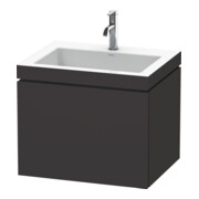 Duravit Meuble sous-lavabo c-bonded L-Cube 60 x 48 cm, 1 HL, gris mat, 1 tiroir, suspendu