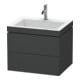 Duravit Meuble sous-lavabo c-bonded L-Cube 60 x 48 cm, 1 HL, gris mat, 2 tiroirs, suspendu-1