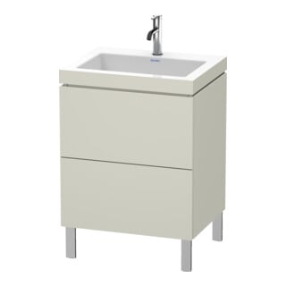 Duravit Meuble sous lavabo c-bonded L-Cube 60 x 48 cm, 1 HL, mat taupe, 2 tiroirs, vertical