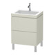 Duravit Meuble sous lavabo c-bonded L-Cube 60 x 48 cm, 1 HL, mat taupe, 2 tiroirs, vertical-1