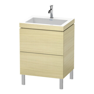 Duravit Meuble sous-lavabo c-bonded L-Cube 60 x 48 cm, 1 HL, méd. œuf, 2 tiroirs, debout
