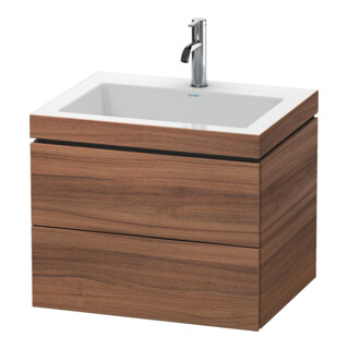 Duravit Meuble sous-lavabo c-bonded L-Cube 60 x 48 cm, 1 HL, N Nat, 2 tiroirs, suspendu