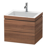 Duravit Meuble sous-lavabo c-bonded L-Cube 60 x 48 cm, 1 HL, N Nat, 2 tiroirs, suspendu