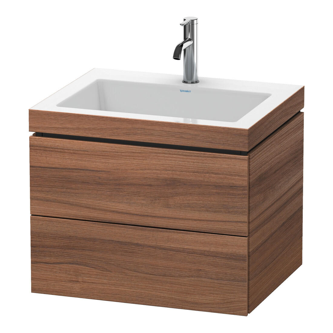Duravit Meuble sous-lavabo c-bonded L-Cube 60 x 48 cm, 1 HL, N Nat, 2 tiroirs, suspendu