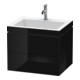 Duravit Meuble sous-lavabo c-bonded L-Cube 60 x 48 cm, 1 HL, noir brillant, 2 tiroirs, suspendu-1