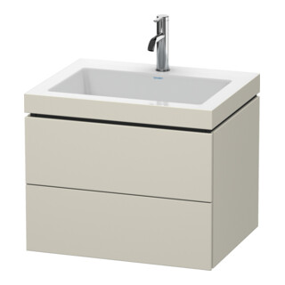Duravit Meuble sous lavabo c-bonded L-Cube 60 x 48 cm, 1 HL, T mat, 2 tiroirs, suspendu