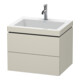 Duravit Meuble sous-lavabo c-bonded L-Cube 60 x 48 cm, 1 HL, Taupe mat, 2 tiroirs, suspendu-1