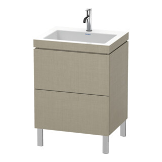 Duravit Meuble sous-lavabo c-bonded L-Cube 60 x 48 cm, 1 mitigeur, lai, 2 tiroirs, vertical