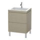 Duravit Meuble sous-lavabo c-bonded L-Cube 60 x 48 cm, 1 mitigeur, lai, 2 tiroirs, vertical-1
