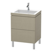 Duravit Meuble sous-lavabo c-bonded L-Cube 60 x 48 cm, 1 mitigeur, lai, 2 tiroirs, vertical