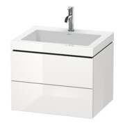 Duravit Meuble sous lavabo c-bonded L-Cube 60 x 48 cm, 1 tiroir, blanc brillant, 2 tiroirs, suspendu-1
