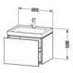 Duravit Meuble sous-lavabo c-bonded L-Cube 60 x 48 cm, 1 tiroir, blanc mat, 1 coulissant, suspendu