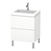 Duravit Meuble sous lavabo c-bonded L-Cube 60 x 48 cm, 1 tiroir, blanc mat, 2 tiroirs coulissants, vertical