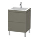 Duravit Meuble sous-lavabo c-bonded L-Cube 60 x 48 cm, 1 tiroir, gris mat, 2 coulisses, debout-1
