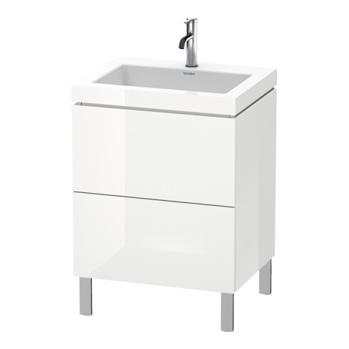 Duravit Meuble sous-lavabo c-bonded L-Cube 60 x 48 cm, 1 tiroir HL, blanc brillant, 2 tiroirs, vertical
