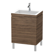 Duravit Meuble sous-lavabo c-bonded L-Cube 60 x 48 cm, 1 tiroir HL, N foncé, 2 tiroirs, debout-1