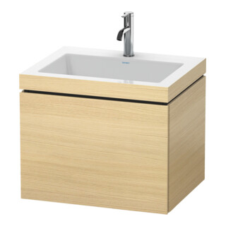 Duravit Meuble sous-lavabo c-bonded L-Cube 60 x 48 cm, 1 tiroir, méd. chêne, 1 coulissant, suspendu