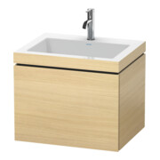 Duravit Meuble sous-lavabo c-bonded L-Cube 60 x 48 cm, 1 tiroir, méd. chêne, 1 coulissant, suspendu