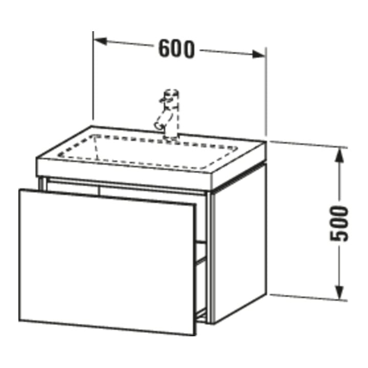 Duravit Meuble sous-lavabo c-bonded L-Cube 60 x 48 cm, 1 tiroir, mural
