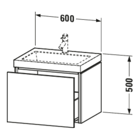 Duravit Meuble sous lavabo c-bonded L-Cube 60 x 48 cm, 1 tiroir, suspendu