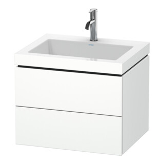 Duravit Meuble sous lavabo c-bonded L-Cube 60 x48 cm, 1 HL, blanc mat, 2 tiroirs, suspendu