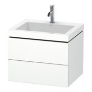 Duravit Meuble sous lavabo c-bonded L-Cube 60 x48 cm, 1 HL, blanc mat, 2 tiroirs, suspendu