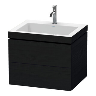 Duravit Meuble sous-lavabo c-bonded L-Cube 60 x48 cm, 1 HL, blanc œuf, 2 tiroirs