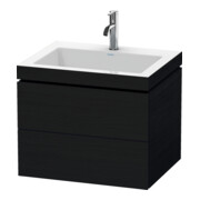 Duravit Meuble sous-lavabo c-bonded L-Cube 60 x48 cm, 1 HL, blanc œuf, 2 tiroirs