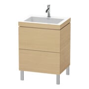 Duravit Meuble sous lavabo c-bonded L-Cube 60 x48 cm, 1 HL, E N, 2 tiroirs, sur pied-1