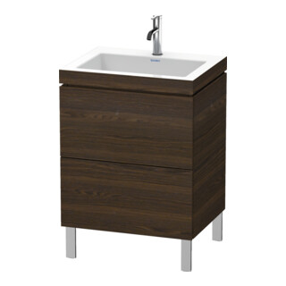 Duravit Meuble sous lavabo c-bonded L-Cube 60 x48 cm, 1 HL, N plié, 2 tiroirs, deb.