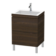Duravit Meuble sous lavabo c-bonded L-Cube 60 x48 cm, 1 HL, N plié, 2 tiroirs, deb.