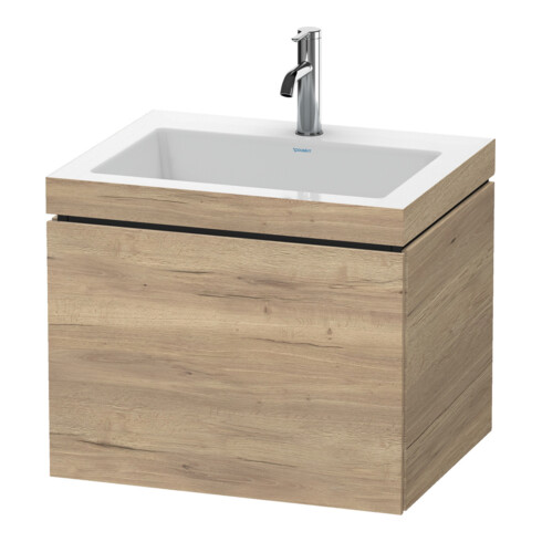 Duravit Meuble sous-lavabo c-bonded L-Cube 60 x48 cm, 1 porte, blanc œuf, 1 tiroir, suspendu