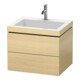 Duravit Meuble sous lavabo c-bonded L-Cube 60 x48 cm, 1 porte, méd. chêne, 2 tiroirs, suspendu-1