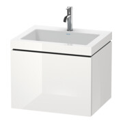 Duravit Meuble sous-lavabo c-bonded L-Cube 60 x48 cm, 1 tiroir, blanc brillant, 1 coulissant, suspendu-1