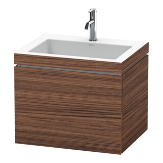 Duravit Meuble sous-lavabo c-bonded L-Cube 60 x48 cm, 1 tiroir, N foncé, 1 coulissant, suspendu