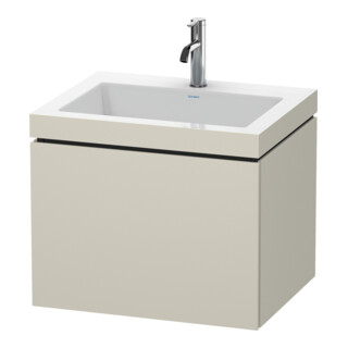 Duravit Meuble sous-lavabo c-bonded L-Cube 60 x48 cm, 1 tiroir, taupe mat, suspendu