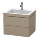 Duravit Meuble sous lavabo c-bonded L-Cube 60 x48 cm, 1 trou, sans, 2 tiroirs, suspendu-1