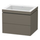 Duravit Meuble sous-lavabo c-bonded L-Cube 60x48 cm, sans poignée, 2 tiroirs, suspendu-1