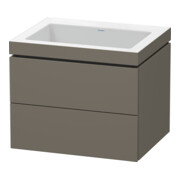 Duravit Meuble sous-lavabo c-bonded L-Cube 60x48 cm, sans poignée, 2 tiroirs, suspendu
