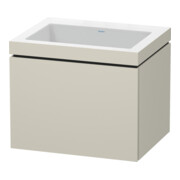 Duravit Meuble sous-lavabo c-bonded L-Cube 60x48 cm, sans poignée, Taupe mat, 1 tiroir, suspendu