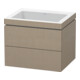 Duravit Meuble sous-lavabo c-bonded L-Cube 60x48 cm, sans robinet, laqué, 2 tiroirs, suspendu-1